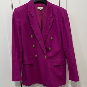 LOFT Women's Fuchsia Double-Breasted Blazer